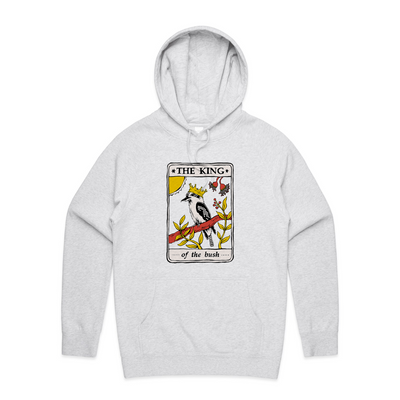 The King Tarot Hoodie by Lonely Kids Club. All clothing from our T-shirts to our shorts and hoodies are ethically made, and printed packed and shipped from Sydney.