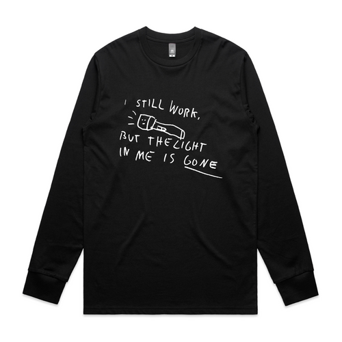 The Light Is Gone Tee by Lonely Kids Club. All clothing from our T-shirts to our shorts and hoodies are ethically made, and printed packed and shipped from Sydney.