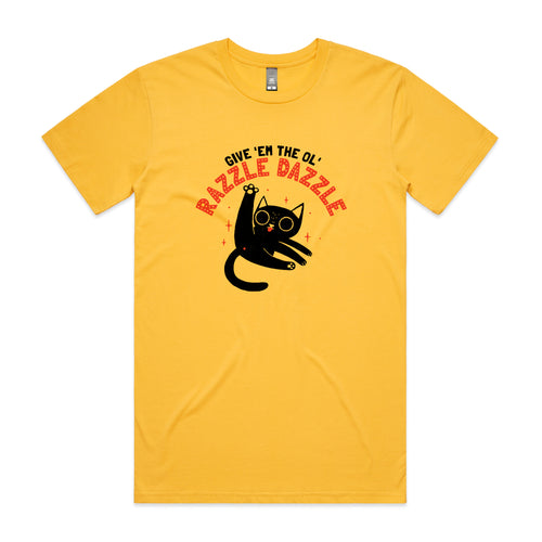 The Ol' Razzle Dazzle Tee by Lonely Kids Club. All clothing from our T-shirts to our shorts and hoodies are ethically made, and printed packed and shipped from Sydney.
