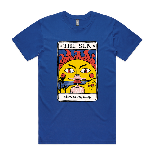 The Sun Tarot Tee by Lonely Kids Club. All clothing from our T-shirts to our shorts and hoodies are ethically made, and printed packed and shipped from Sydney.