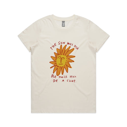 The Sun Will Rise Tee by Lonely Kids Club. All clothing from our T-shirts to our shorts and hoodies are ethically made, and printed packed and shipped from Sydney.