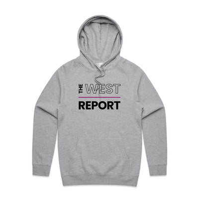 The West Report Hoodie by Lonely Kids Club. All clothing from our T-shirts to our shorts and hoodies are ethically made, and printed packed and shipped from Sydney.
