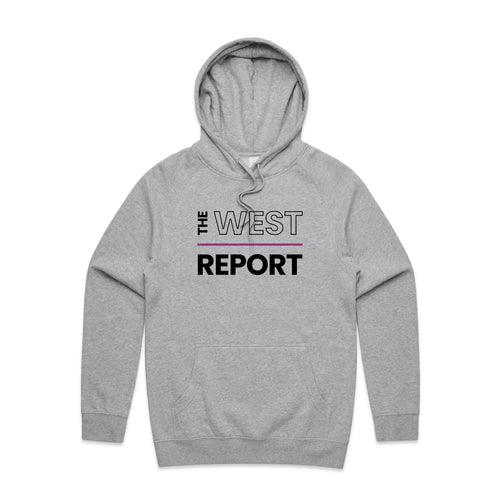 The West Report Hoodie by Lonely Kids Club. All clothing from our T-shirts to our shorts and hoodies are ethically made, and printed packed and shipped from Sydney.