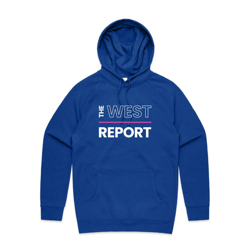 The West Report Hoodie by Lonely Kids Club. All clothing from our T-shirts to our shorts and hoodies are ethically made, and printed packed and shipped from Sydney.