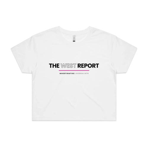 The West Report Tee by Lonely Kids Club. All clothing from our T-shirts to our shorts and hoodies are ethically made, and printed packed and shipped from Sydney.