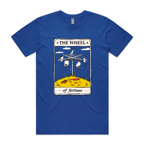 The Wheel Tarot Tee by Lonely Kids Club. All clothing from our T-shirts to our shorts and hoodies are ethically made, and printed packed and shipped from Sydney.