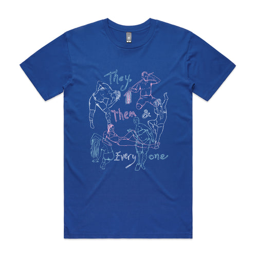 They, Them & Everyone Tee by Lonely Kids Club. All clothing from our T-shirts to our shorts and hoodies are ethically made, and printed packed and shipped from Sydney.