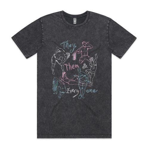 They, Them & Everyone Tee by Lonely Kids Club. All clothing from our T-shirts to our shorts and hoodies are ethically made, and printed packed and shipped from Sydney.