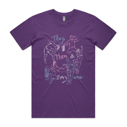 They, Them & Everyone Tee by Lonely Kids Club. All clothing from our T-shirts to our shorts and hoodies are ethically made, and printed packed and shipped from Sydney.