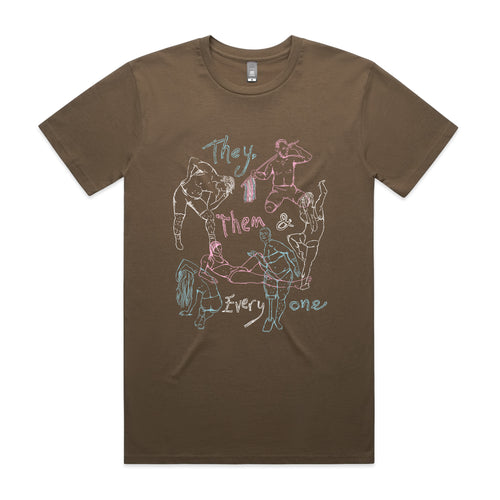They, Them & Everyone Tee by Lonely Kids Club. All clothing from our T-shirts to our shorts and hoodies are ethically made, and printed packed and shipped from Sydney.