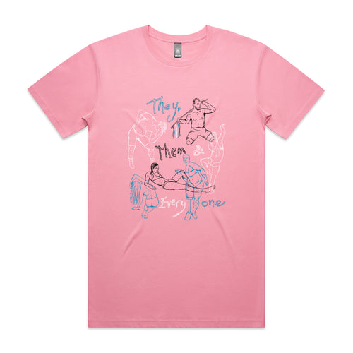 They, Them & Everyone Tee by Lonely Kids Club. All clothing from our T-shirts to our shorts and hoodies are ethically made, and printed packed and shipped from Sydney.