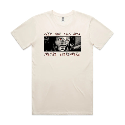 They're Everywhere Tee by Lonely Kids Club. All clothing from our T-shirts to our shorts and hoodies are ethically made, and printed packed and shipped from Sydney.