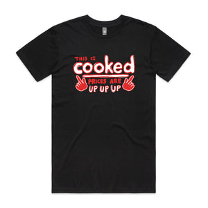 This Is Cooked Tee by Lonely Kids Club. All clothing from our T-shirts to our shorts and hoodies are ethically made, and printed packed and shipped from Sydney.