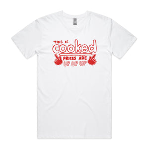 This Is Cooked Tee by Lonely Kids Club. All clothing from our T-shirts to our shorts and hoodies are ethically made, and printed packed and shipped from Sydney.