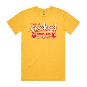 This Is Cooked Tee by Lonely Kids Club. All clothing from our T-shirts to our shorts and hoodies are ethically made, and printed packed and shipped from Sydney.