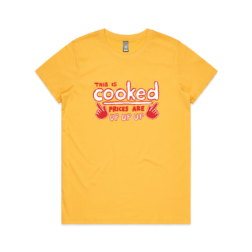 This Is Cooked Tee by Lonely Kids Club. All clothing from our T-shirts to our shorts and hoodies are ethically made, and printed packed and shipped from Sydney.