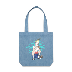 This Is Living Tote by Lonely Kids Club. All clothing from our T-shirts to our shorts and hoodies are ethically made, and printed packed and shipped from Sydney.