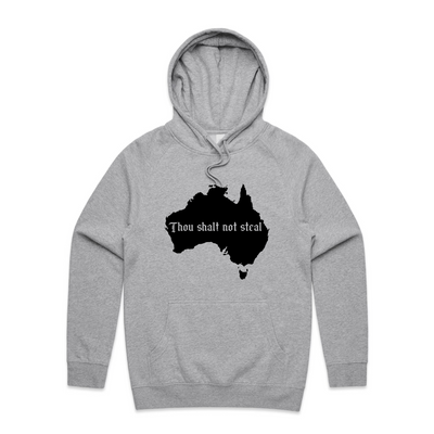 Thou Shalt Not Steal Charity Hoodie by Lonely Kids Club. All clothing from our T-shirts to our shorts and hoodies are ethically made, and printed packed and shipped from Sydney.