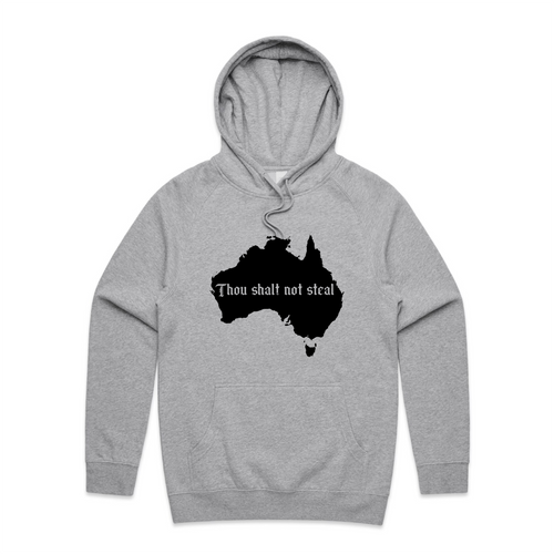 Thou Shalt Not Steal Charity Hoodie by Lonely Kids Club. All clothing from our T-shirts to our shorts and hoodies are ethically made, and printed packed and shipped from Sydney.