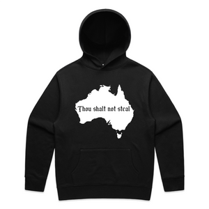 Thou Shalt Not Steal Charity Hoodie by Lonely Kids Club. All clothing from our T-shirts to our shorts and hoodies are ethically made, and printed packed and shipped from Sydney.