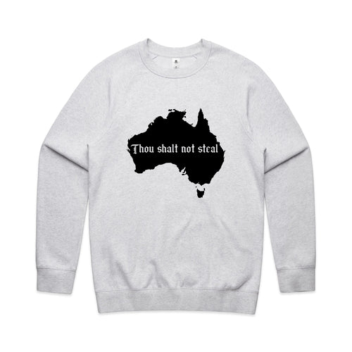 Thou Shalt Not Steal Charity Jumper by Lonely Kids Club. All clothing from our T-shirts to our shorts and hoodies are ethically made, and printed packed and shipped from Sydney.