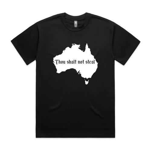 Thou Shalt Not Steal Oversized Charity Tee by Lonely Kids Club. All clothing from our T-shirts to our shorts and hoodies are ethically made, and printed packed and shipped from Sydney.