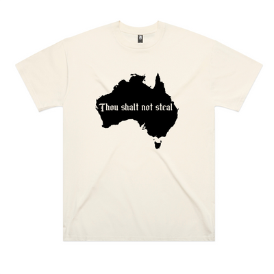 Thou Shalt Not Steal Oversized Charity Tee by Lonely Kids Club. All clothing from our T-shirts to our shorts and hoodies are ethically made, and printed packed and shipped from Sydney.