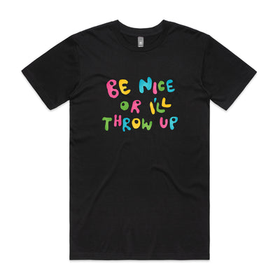 I'll Throw Up Tee by Lonely Kids Club. All clothing from our T-shirts to our shorts and hoodies are ethically made, and printed packed and shipped from Sydney.