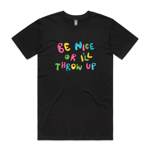 I'll Throw Up Tee by Lonely Kids Club. All clothing from our T-shirts to our shorts and hoodies are ethically made, and printed packed and shipped from Sydney.