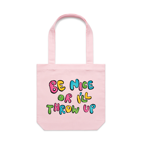 I'll Throw Up Tote by Lonely Kids Club. All clothing from our T-shirts to our shorts and hoodies are ethically made, and printed packed and shipped from Sydney.