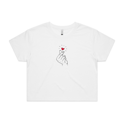 Thumb Heart Tee by Lonely Kids Club. All clothing from our T-shirts to our shorts and hoodies are ethically made, and printed packed and shipped from Sydney.