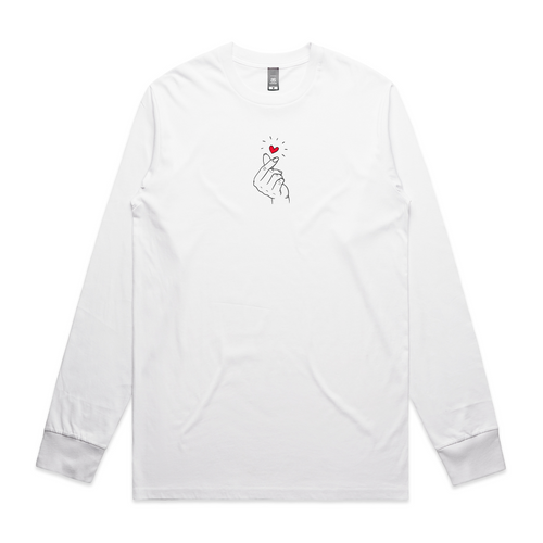 Thumb Heart Tee by Lonely Kids Club. All clothing from our T-shirts to our shorts and hoodies are ethically made, and printed packed and shipped from Sydney.