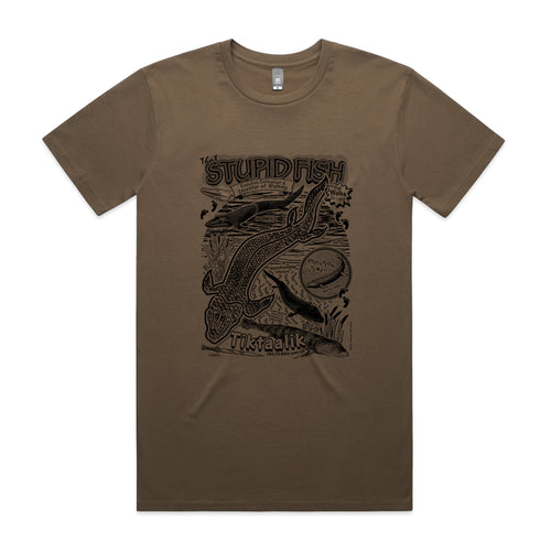Tiktaalik Tee by Lonely Kids Club. All clothing from our T-shirts to our shorts and hoodies are ethically made, and printed packed and shipped from Sydney.