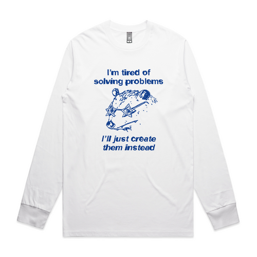 Tired Of Solving Tee by Lonely Kids Club. All clothing from our T-shirts to our shorts and hoodies are ethically made, and printed packed and shipped from Sydney.