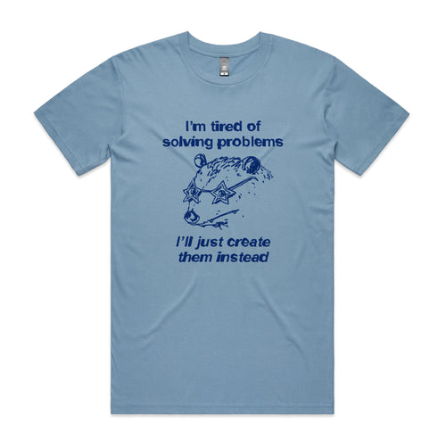 Tired Of Solving Tee by Lonely Kids Club. All clothing from our T-shirts to our shorts and hoodies are ethically made, and printed packed and shipped from Sydney.