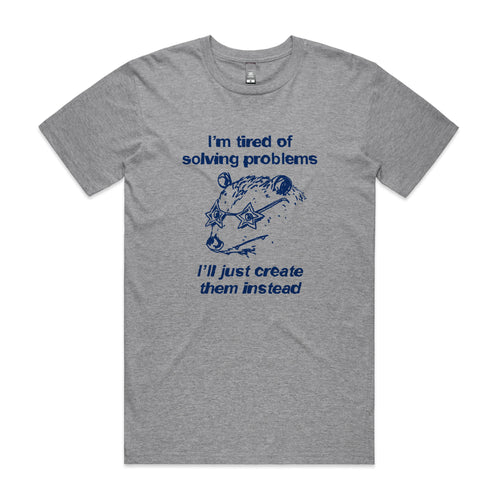 Tired Of Solving Tee by Lonely Kids Club. All clothing from our T-shirts to our shorts and hoodies are ethically made, and printed packed and shipped from Sydney.