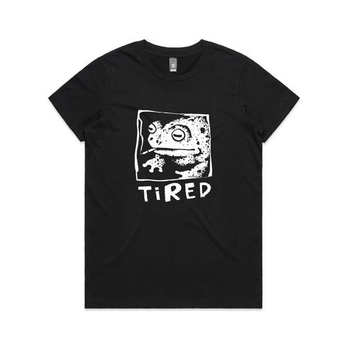 Tired Frog Tee by Lonely Kids Club. All clothing from our T-shirts to our shorts and hoodies are ethically made, and printed packed and shipped from Sydney.