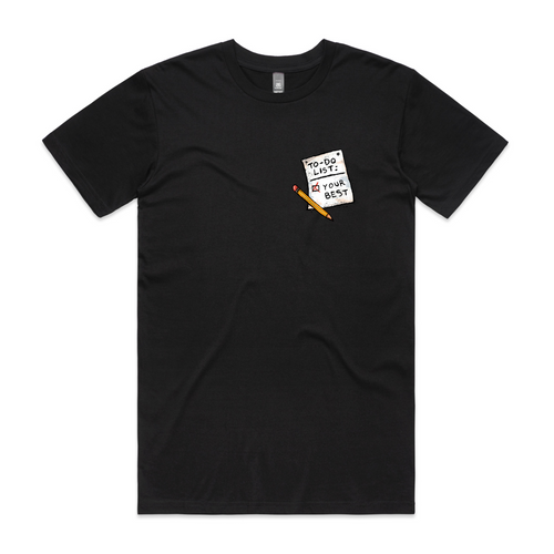 To-Do List Tee by Lonely Kids Club. All clothing from our T-shirts to our shorts and hoodies are ethically made, and printed packed and shipped from Sydney.