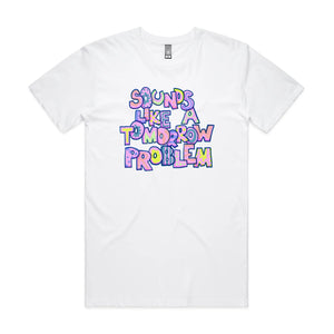 Tomorrow Problem Tee by Lonely Kids Club. All clothing from our T-shirts to our shorts and hoodies are ethically made, and printed packed and shipped from Sydney.