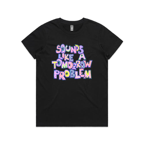 Tomorrow Problem Tee by Lonely Kids Club. All clothing from our T-shirts to our shorts and hoodies are ethically made, and printed packed and shipped from Sydney.