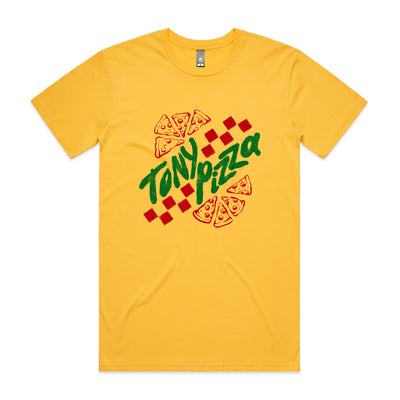 Tony Pizza Tee by Lonely Kids Club. All clothing from our T-shirts to our shorts and hoodies are ethically made, and printed packed and shipped from Sydney.