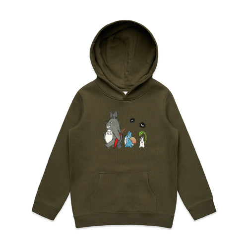 Totoro & Friends Kids Hoodie by Lonely Kids Club. All clothing from our T-shirts to our shorts and hoodies are ethically made, and printed packed and shipped from Sydney.