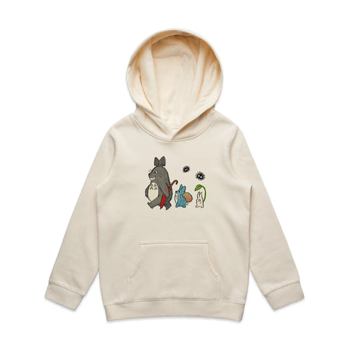 Totoro & Friends Kids Hoodie by Lonely Kids Club. All clothing from our T-shirts to our shorts and hoodies are ethically made, and printed packed and shipped from Sydney.