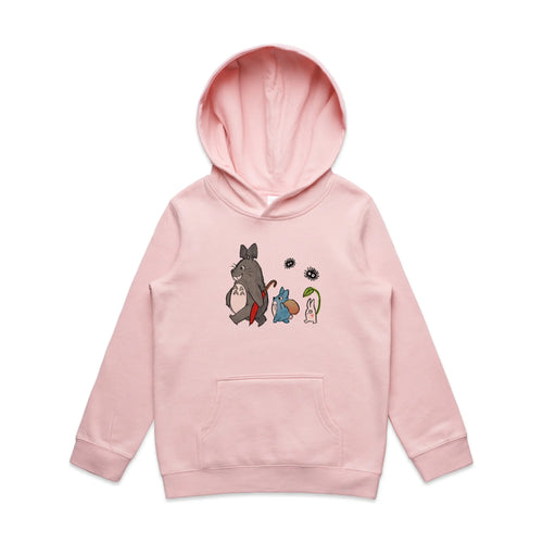 Totoro & Friends Kids Hoodie by Lonely Kids Club. All clothing from our T-shirts to our shorts and hoodies are ethically made, and printed packed and shipped from Sydney.