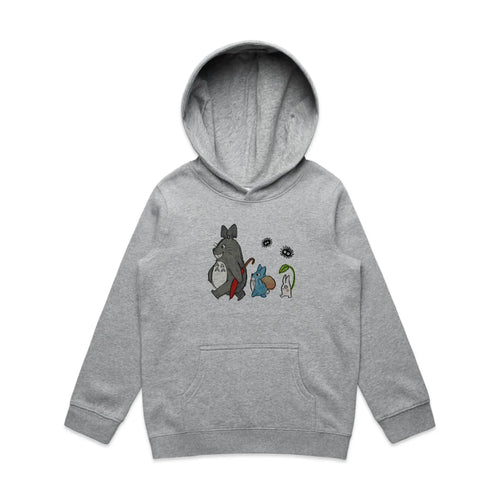 Totoro & Friends Kids Hoodie by Lonely Kids Club. All clothing from our T-shirts to our shorts and hoodies are ethically made, and printed packed and shipped from Sydney.