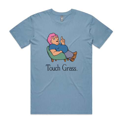 Touch Grass Tee by Lonely Kids Club. All clothing from our T-shirts to our shorts and hoodies are ethically made, and printed packed and shipped from Sydney.