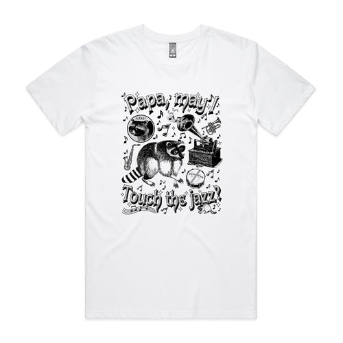 Touch Jazz Tee by Lonely Kids Club. All clothing from our T-shirts to our shorts and hoodies are ethically made, and printed packed and shipped from Sydney.
