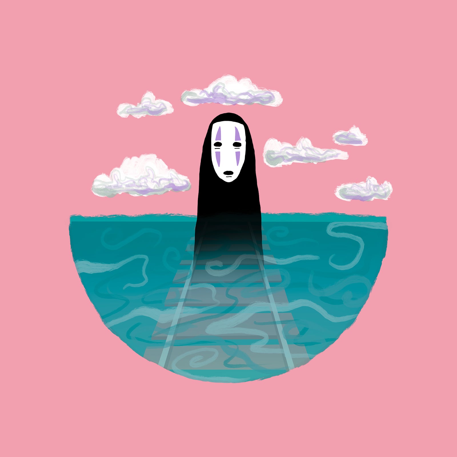 No-Face Tracks Tee