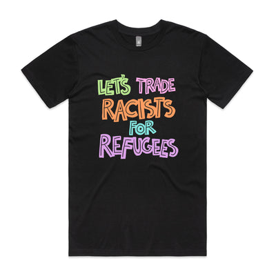 Trade Racists Tee by Lonely Kids Club. All clothing from our T-shirts to our shorts and hoodies are ethically made, and printed packed and shipped from Sydney.