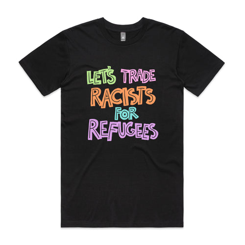 Trade Racists Tee by Lonely Kids Club. All clothing from our T-shirts to our shorts and hoodies are ethically made, and printed packed and shipped from Sydney.